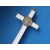 Krzyż metalowy z medalem Św.Benedykta 19,5 cm.Wersja Lux biały